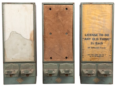 Exhibit Supply Co. Card Vendors. Lot of 3. Three coin-opera...