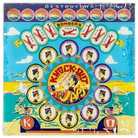 Knock Out the Japs Pinball Back Glass. Victory Games, 1942....