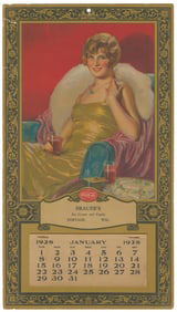 Coca-Cola Lithographed Wall Calendar. [Atlanta: The Coca-Co...