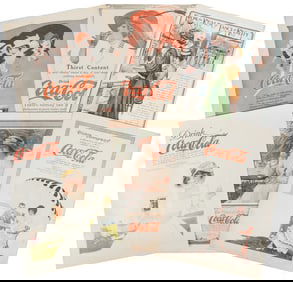 Binder of Coca-Cola Advertisements. Pebbled vinyl Coca-Cola...