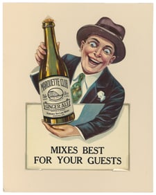 Marquette Club Ginger Ale Diecut Sign / Standee. Circa 1920...