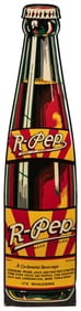 R-Pep “Make it Yours” Bottle Sign. Single-sided tin figural...