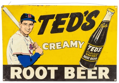 Ted’s Creamy Root Beer Tin Sign. Embossed single-sided tin ...