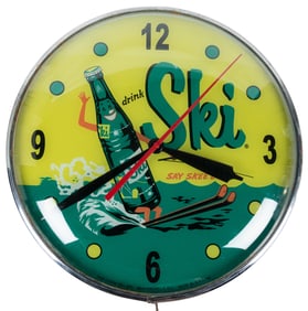 Ski Soda Light-Up Wall Clock. Circular light-up wall clock ...