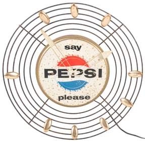 Say Pepsi Please Wire Bottle Cap Clock. Wire frame clock wi...