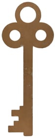 Die-Cut Metal Key Trade Sign. 20th century. Die-cut metal l...