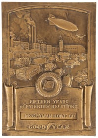 Good Year Bronze Plaque. New York: Medallic-Art Co., ca. 19...