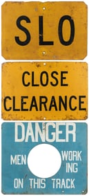 Three Road and Railway Signs. 20th century. Group of three ...