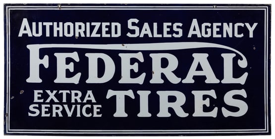 Federal Tires “Extra Service” Double-Sided Large Porcelain ...