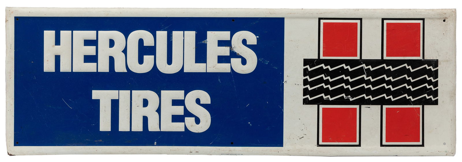 Hercules Tires Tin Sign. [Kenton, OH: Scioto Signs, 1991]. ... (1 of 1)