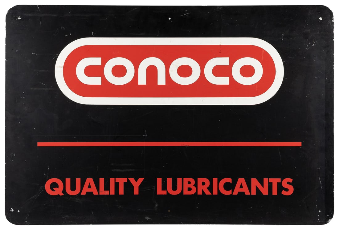 Conoco Quality Lubricants Sign. Metal sign with red and bla... (1 of 1)
