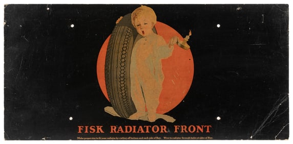 Fisk Radiator Front Tires Sign on Cardboard. [Fisk Tires, c...