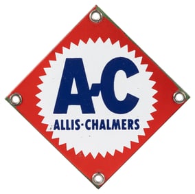 Allis Chalmers Square Porcelain Sign. 4” square.