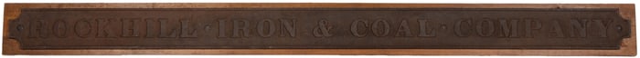 “Rockhill Iron & Coal Company” Cast Iron Sign. [Pennsylvani...