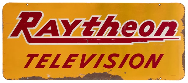 Raytheon Television Double-Sided Painted Metal Sign. St. Lo...