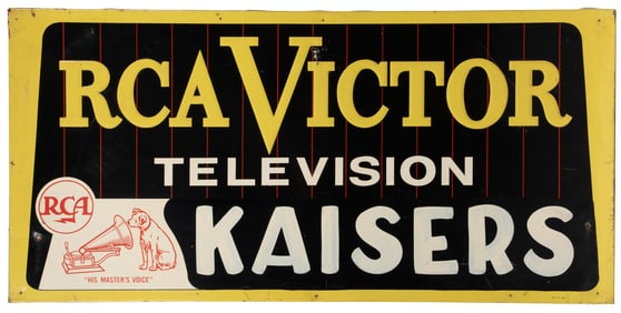 RCA Victor Television Dealer’s Sign. [Ca. 1950s]. Single-si...
