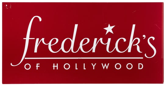 Frederick’s of Hollywood Sign. Painted resin sign with meta...