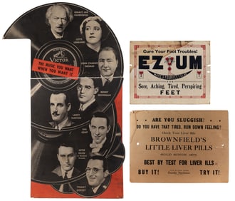 Group of 7 Paper Signs for Various Goods or Services. [V.p....