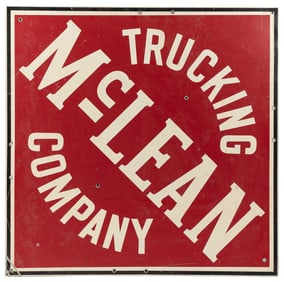 McLean Trucking Company Large Tin Sign. [Ca. 20th century]....