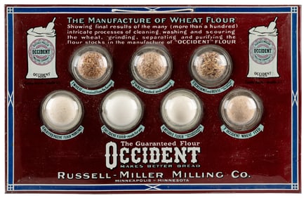 Occident The Guaranteed Flour Single-Sided Tin Sign with Or...