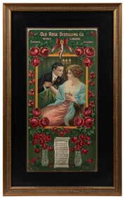 Old Rose Distilling Co. Large Embossed Trade Card. [Germany...