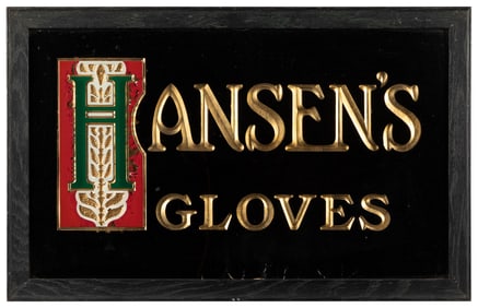 Pair of Framed, Reverse-Painted Glass Signs. Including: Har...