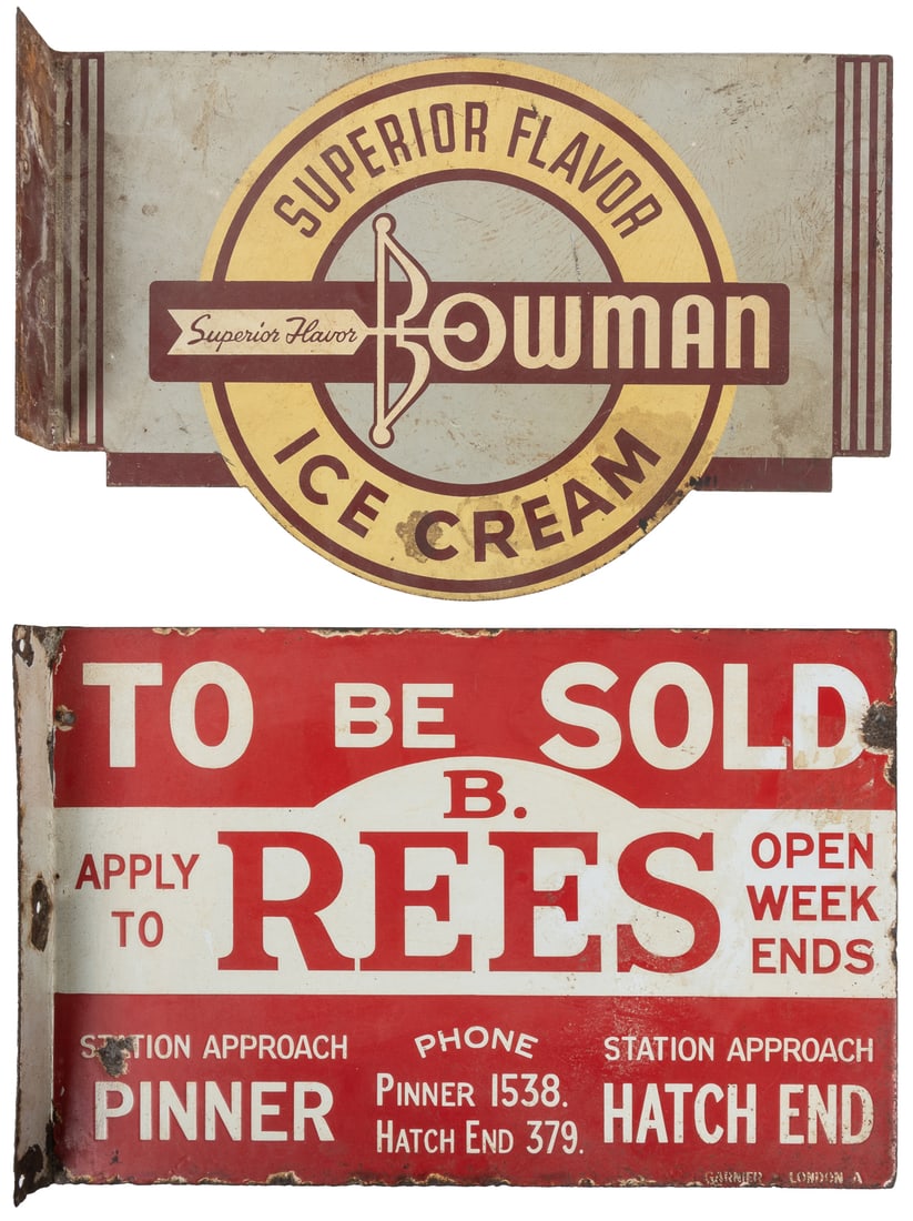 Pair of Double-Sided Flange Signs, including: “Bowman Super... (1 of 1)