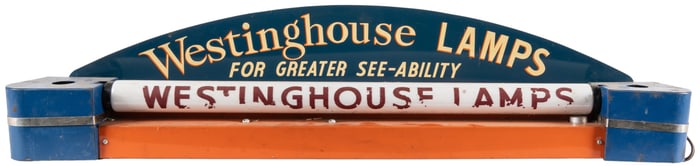 Pair of Westinghouse Lamp / Light Bulbs Signs, One with Ori...