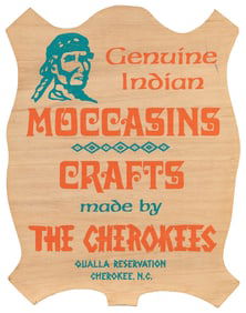 [WISCONSIN DELLS]. “Genuine Indian Moccasins Crafts made by...