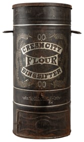 Cream City Flour Bin & Sifter. [Ca. 1892-93]. Metal tin/tol...