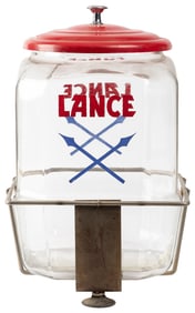 Lance Crackers Jar with the Original Metal Frame Stand with...