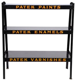 Patek Paints, Enamels, Varnishes Display Shelf Unit. Milwau...