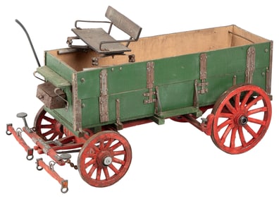 Model Western Wagon. 20th century. Well-crafted painted woo...
