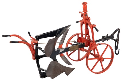 French Salesman’s Sample Plow. Painted cast iron, brass, an...