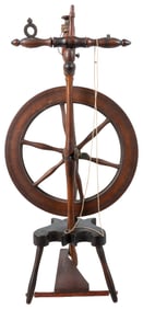 [HAND-BUILT MACHINE MODEL]. Wooden Model for a Spinning Whe...