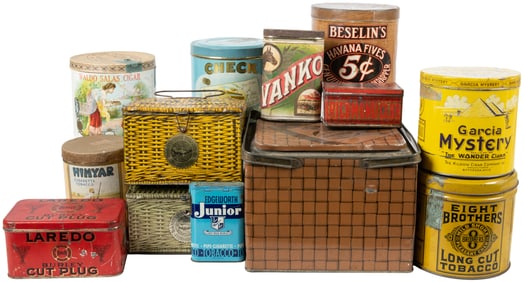 Group of 13 Tobacco Advertising Tins. Early/mid 20th centur...