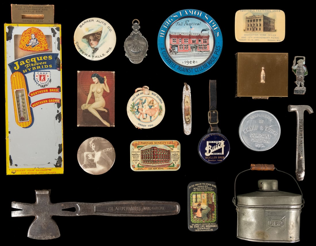 Group of 18 Advertising Compact Mirrors, Tags, and More. Ci... (1 of 1)