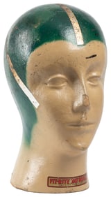 Fit-Rite Hat Block. Early 20th century. Paper-mâché mannequ...