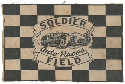 Soldier Field Auto Races Checkerboard Flag. [Chicago, ca. 1...