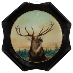 Stock Lithograph Advertising Sign Depicting a Stag. [Ca. 20...