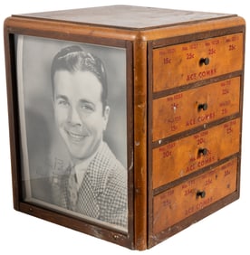 Ace Combs Revolving Drawer Display. Wood and glass revolvin...