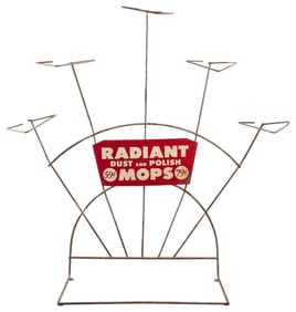 Radiant Mops / Dust and Polish Display. Wire advertising st...