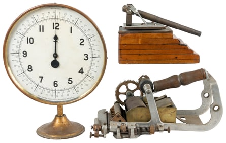 Three Desk Items. 20th century. Includes: Wing Mailer hand-...