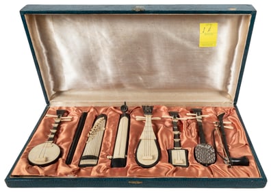 Set of Eight Miniature Chinese Musical Instruments. Early 2...