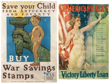 Two World War I Posters. Including: PAUS, Herbert. Save You...