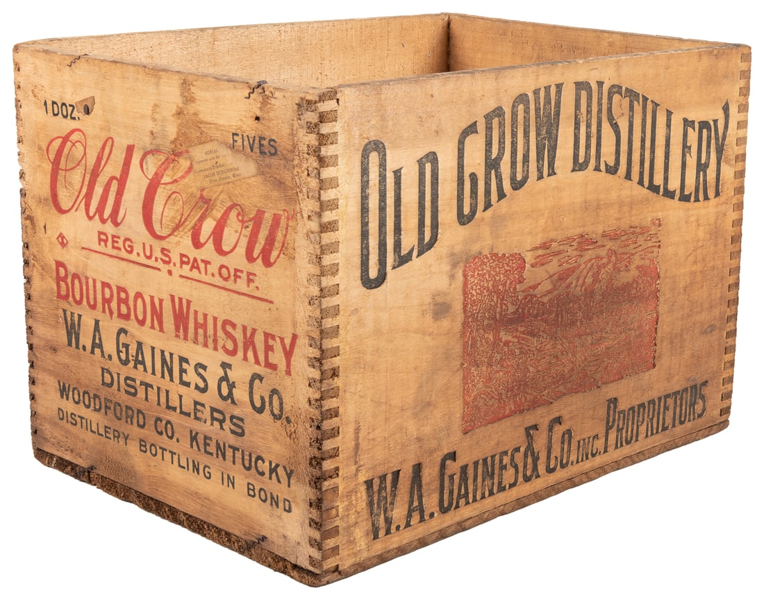 Old Crow Bourbon Whiskey Pre-Prohibition Wooden Crate for 1... (1 of 4)