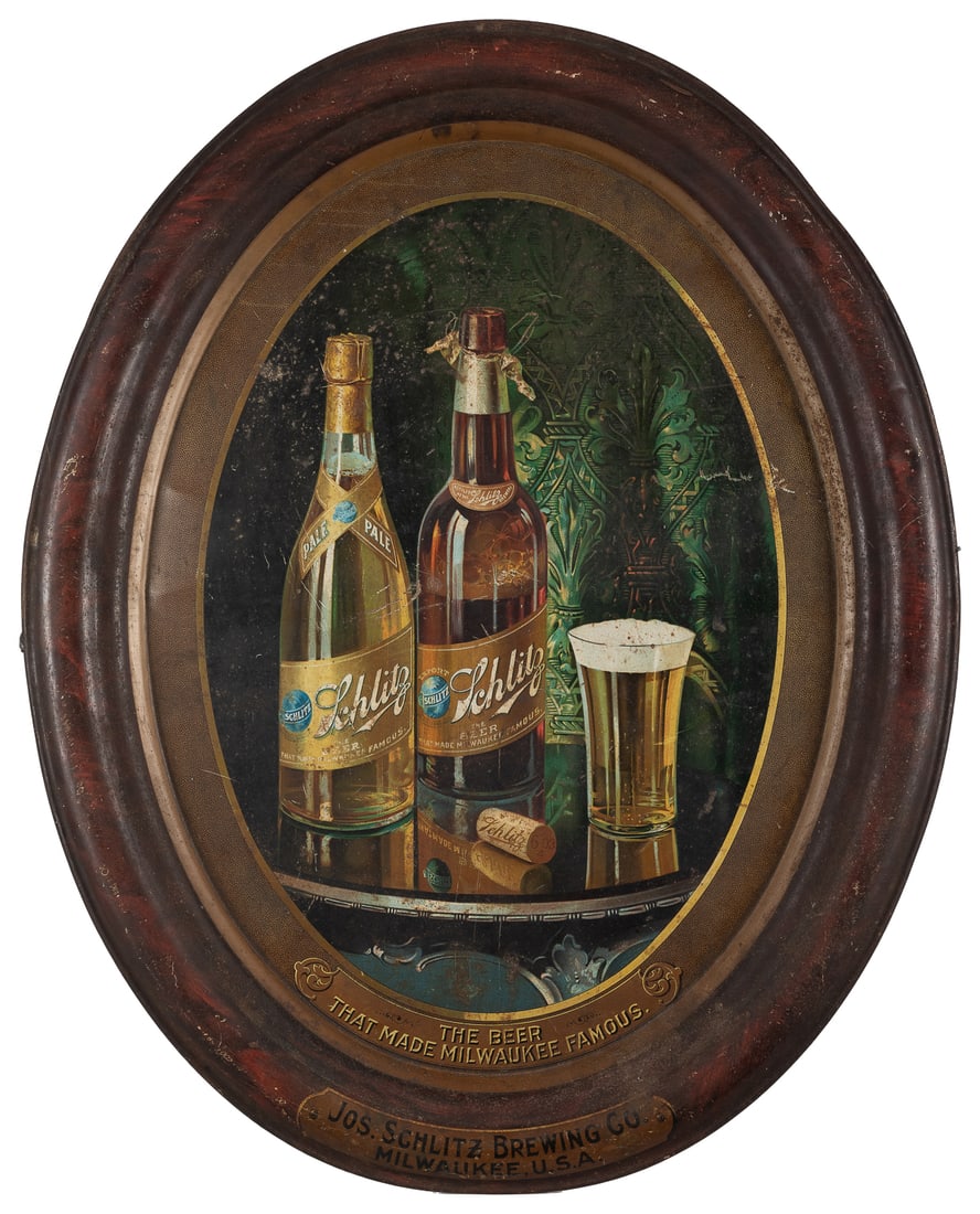 Schlitz Beer Lithographed Tin Sign, “The Beer That Made Mil... (1 of 1)