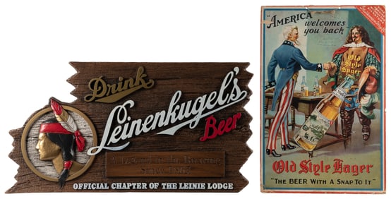 Pair of Beer Signs, including: Old Style Lager “America wel...