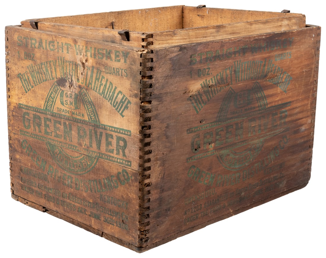 Pair of Pre-Prohibition Whiskey Crates including: “Chicken ... (1 of 3)