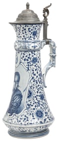Royal Bonn 4312/15 Delft Beer Stein. Glazed ceramic with po...